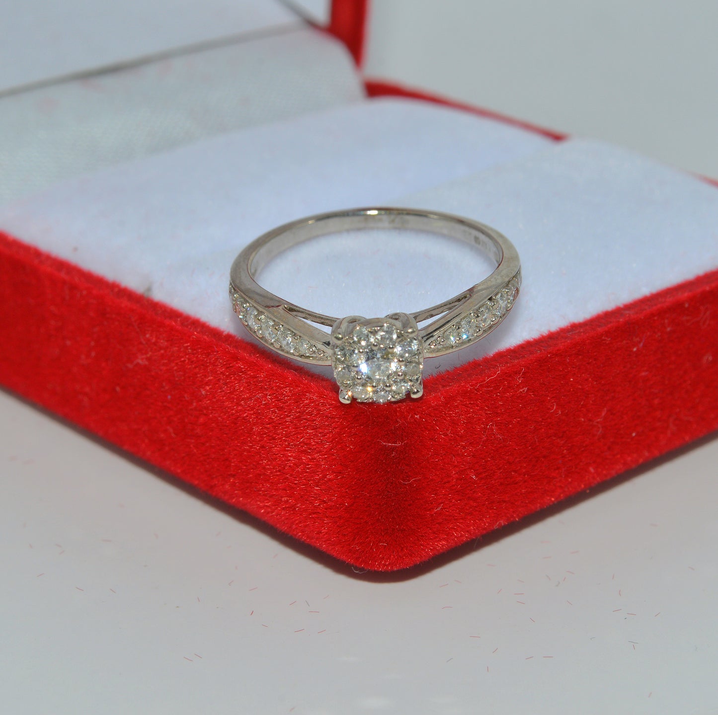 9ct White Gold - Princessa Diamond Ring top down
