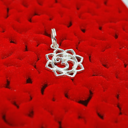 Sterling Silver - Cz Om Flower Charm right tilt