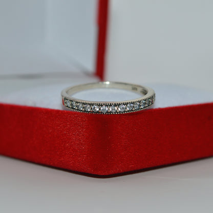 Sterling Silver - Cz Half Eternity Ring front on