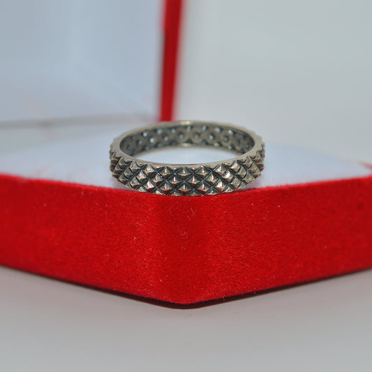 Sterling Silver - Studded Ring front on