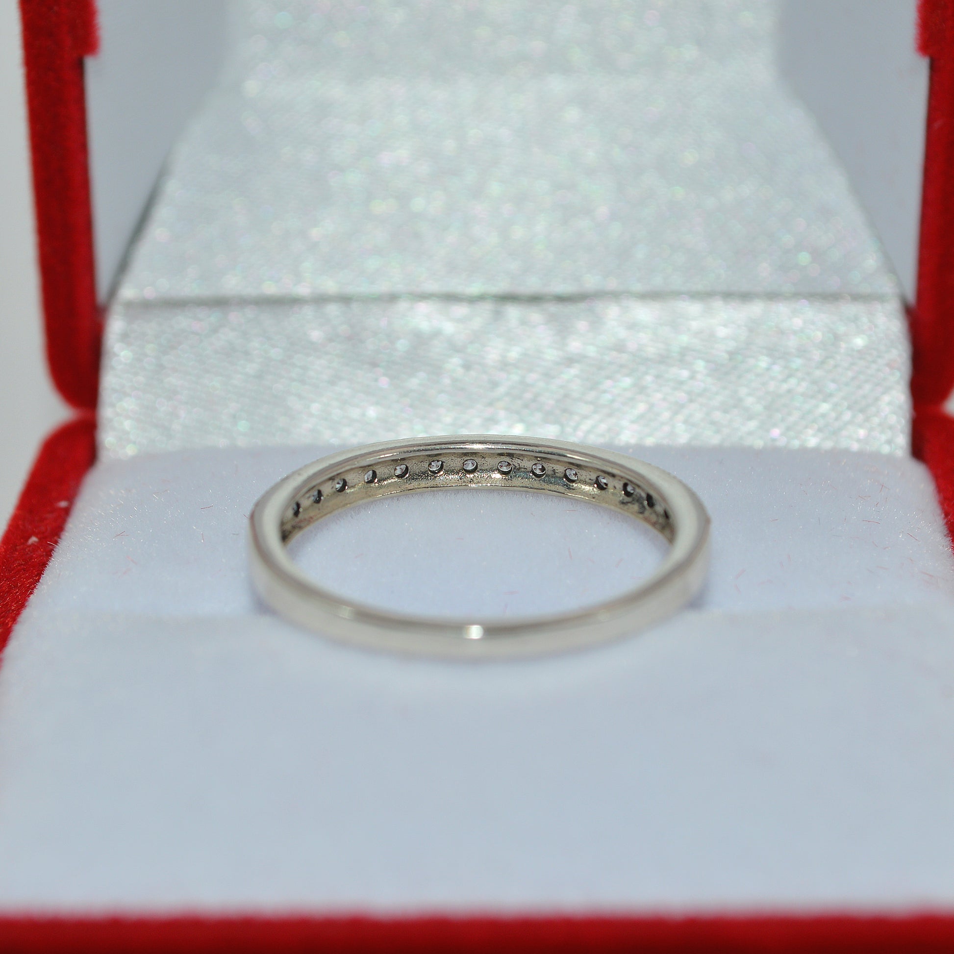 Sterling Silver - Cz Half Eternity Ring rear on