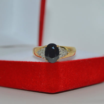 9ct Gold - Sapphire & Diamond Ring front on